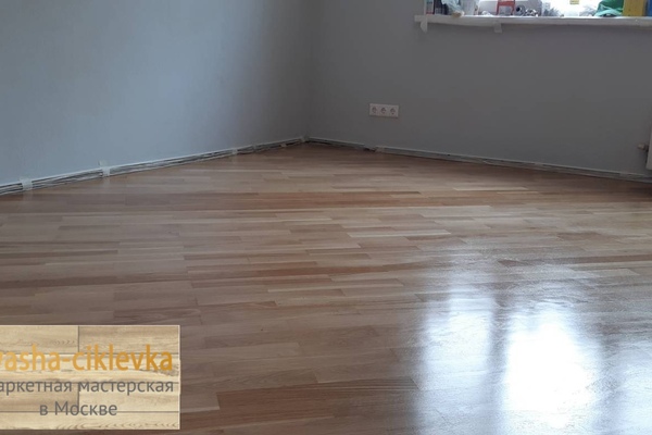 после шлифовки старого паркета 